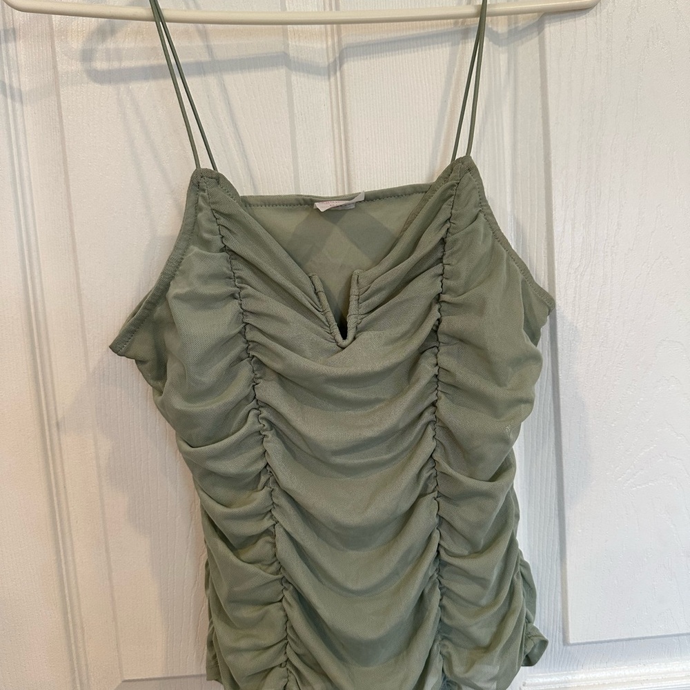 Elegant Green Ruched Women's Top